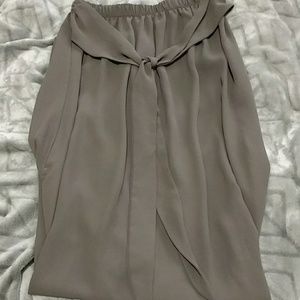 Ladies ankle-length Olive colored skirt with slit